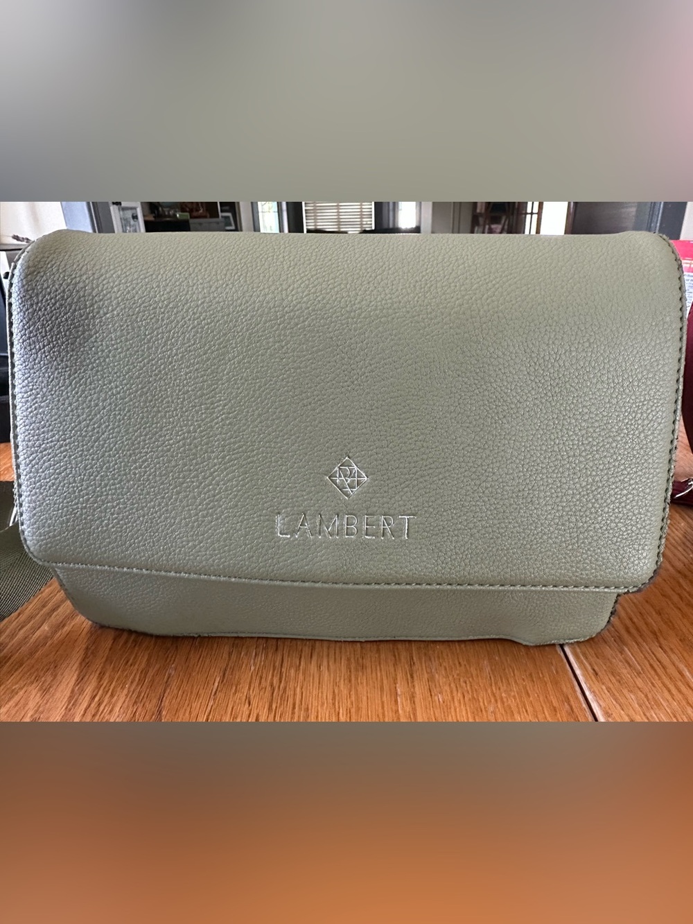 Women's Leather Shoulder Bag in Sage Green